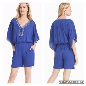 Nwt Whbm Kimono Sleeve Embroidered Romper